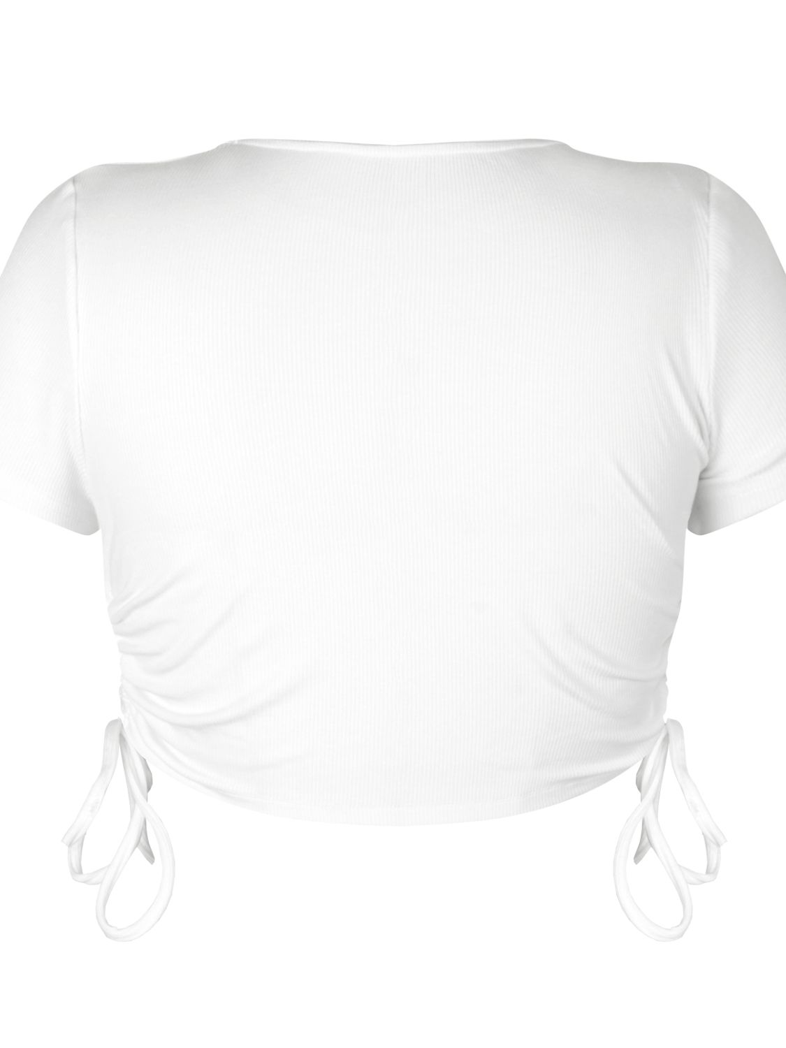 Round Neck Short Sleeve Drawstring Tee - T-Shirts - Shirts & Tops - 3 - 2024