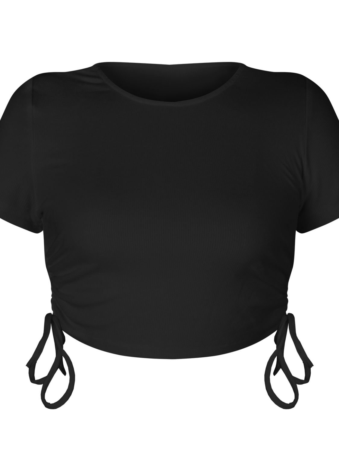 Round Neck Short Sleeve Drawstring Tee - T-Shirts - Shirts & Tops - 5 - 2024