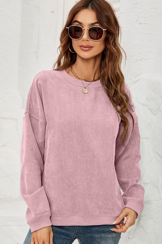 Round Neck Sweatshirt - Pink / S - T-Shirts - Shirts & Tops - 1 - 2024