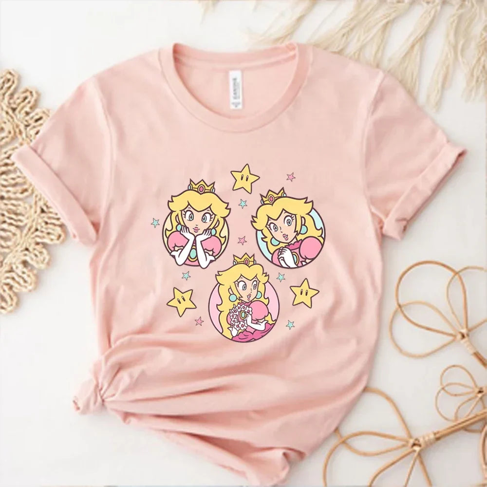 Royal Princess Peach Graphic Tee - T-Shirts - Shirts & Tops - 3 - 2024