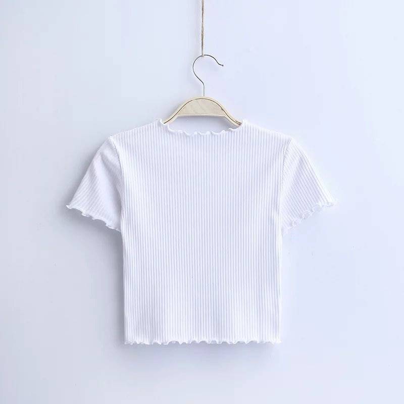 Ruffle Trim Crop Top - T-Shirts - Clothing - 12 - 2024