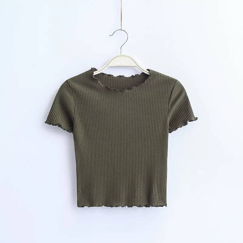 Ruffle Trim Crop Top - T-Shirts - Clothing - 14 - 2024