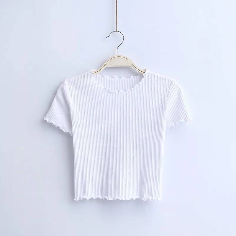 Ruffle Trim Crop Top - White / S - T-Shirts - Clothing - 22 - 2024