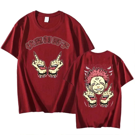 Ryomen Sukuna Printed T-shirt - Jujutsu Kaisen Graphic Tee - Red / 4XL - T-Shirts - Shirts & Tops - 7 - 2024