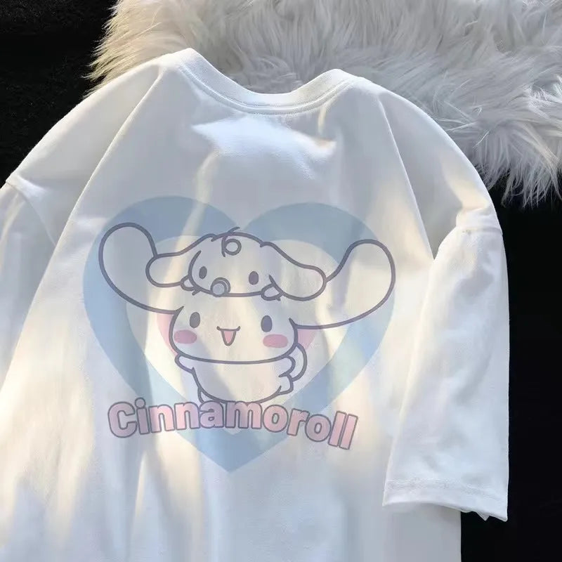 Sanrio Cinnamoroll Short Sleeve T-shirt - Oversized Cartoon Anime Streetwear - 4 / S - T-Shirts - Shirts & Tops - 11
