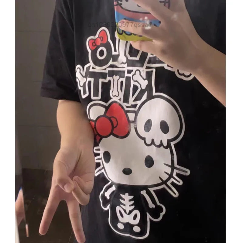 Sanrio Hello Kitty T-shirt - Hip-hop Skeleton Tee - T-Shirts - Shirts & Tops - 4 - 2024