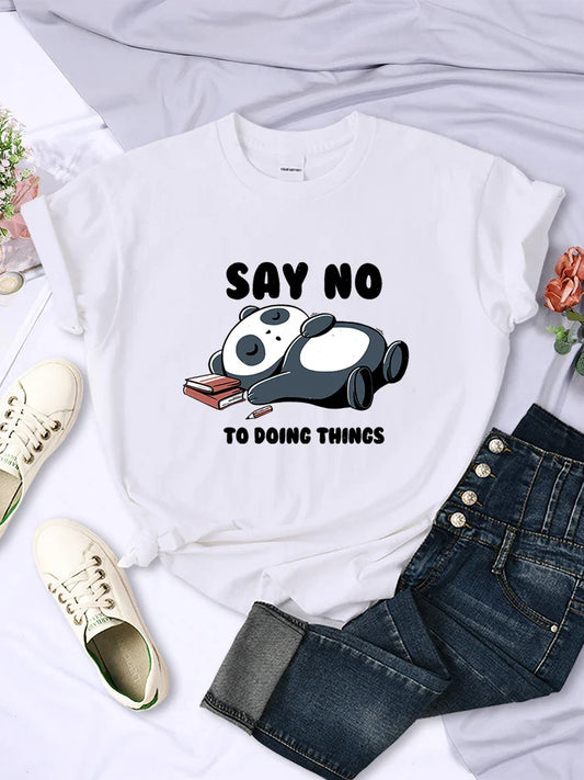 ’Say No To Doing Thing’ Sleeping Panda T-Shirts - T-Shirts - Shirts & Tops - 2 - 2024