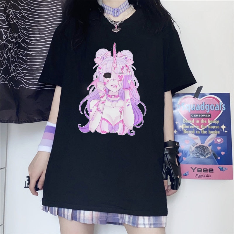 Sexy Harajuku Anime Girl Shirt - T-Shirts - Shirts & Tops - 1 - 2024