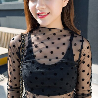 Sexy Harajuku Mesh Tops - black dot / One Size - T-Shirts - Shirts & Tops - 31 - 2024