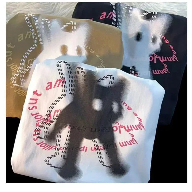 Shadow Feline Illusion Tee – Contemporary Artistic Cat Print - T-Shirts - Shirts & Tops - 4 - 2024
