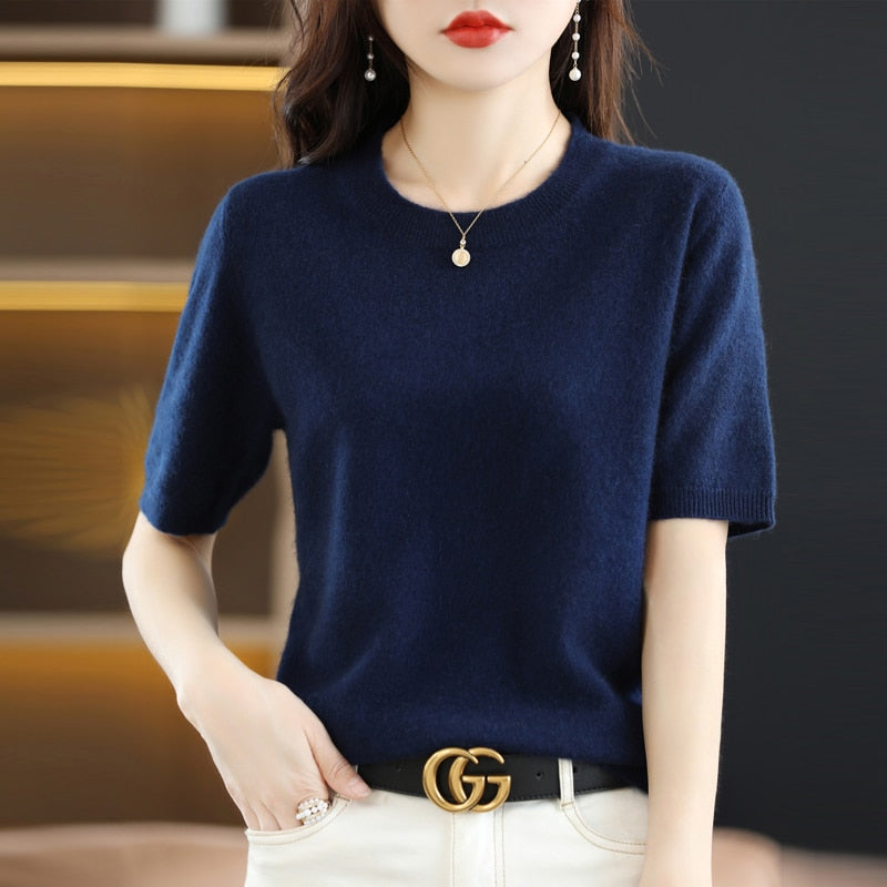 Short Sleeve Summer Sweater - Dark Blue / L / Nearest Warehouse - T-Shirts - Shirts & Tops - 17 - 2024