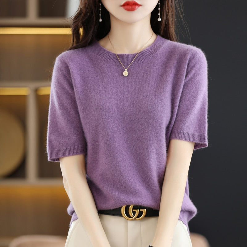 Short Sleeve Summer Sweater - Purple / L / Nearest Warehouse - T-Shirts - Shirts & Tops - 7 - 2024