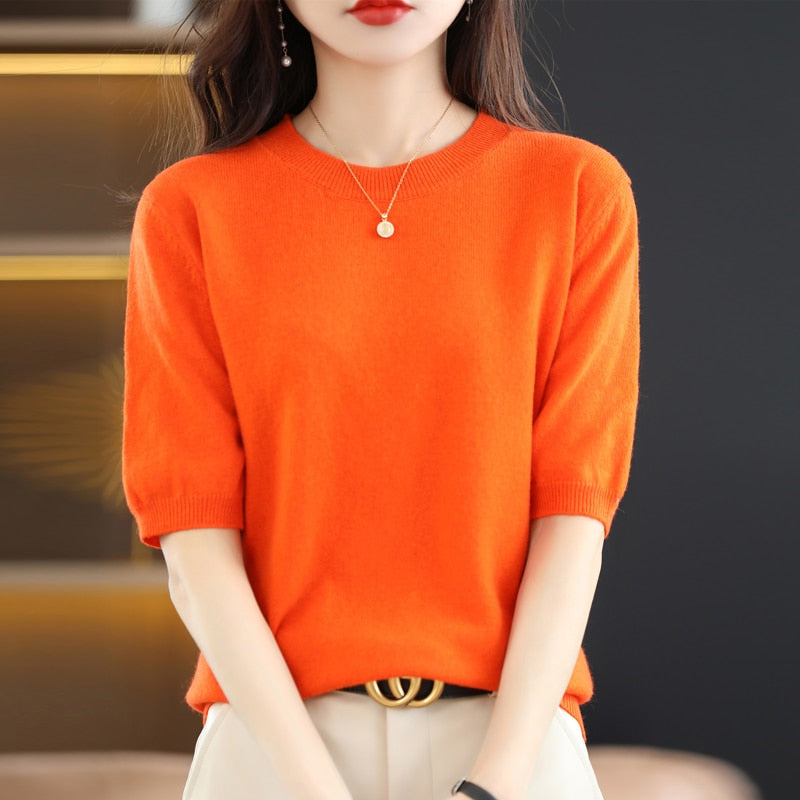 Short Sleeve Summer Sweater - Orange / L / Nearest Warehouse - T-Shirts - Shirts & Tops - 18 - 2024