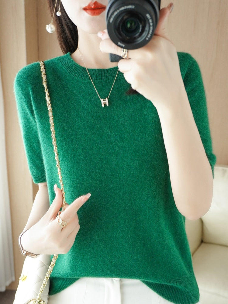 Short Sleeve Summer Sweater - Green / L / Nearest Warehouse - T-Shirts - Shirts & Tops - 15 - 2024