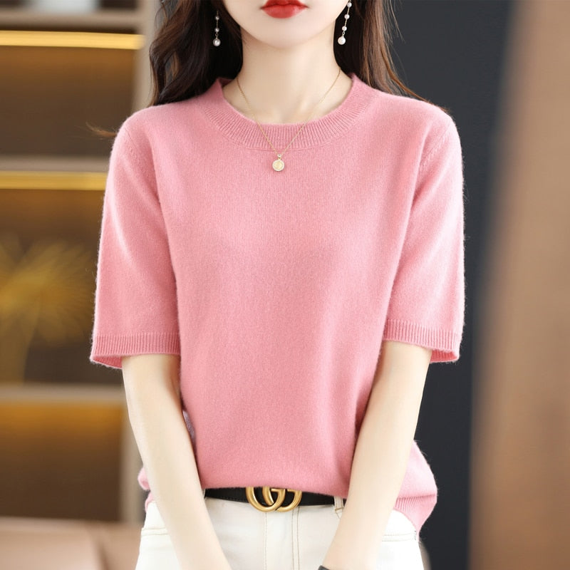 Short Sleeve Summer Sweater - Pink / L / Nearest Warehouse - T-Shirts - Shirts & Tops - 8 - 2024