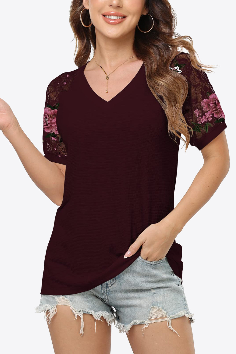 Short Sleeve V-Neck Tee - T-Shirts - Shirts & Tops - 31 - 2024