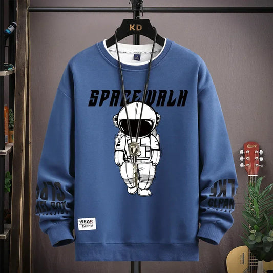 ’Spacewalk’ Printed Men’s Sweatshirt - O Neck Harajuku Fashion Top - T-Shirts - Shirts & Tops - 2 - 2024