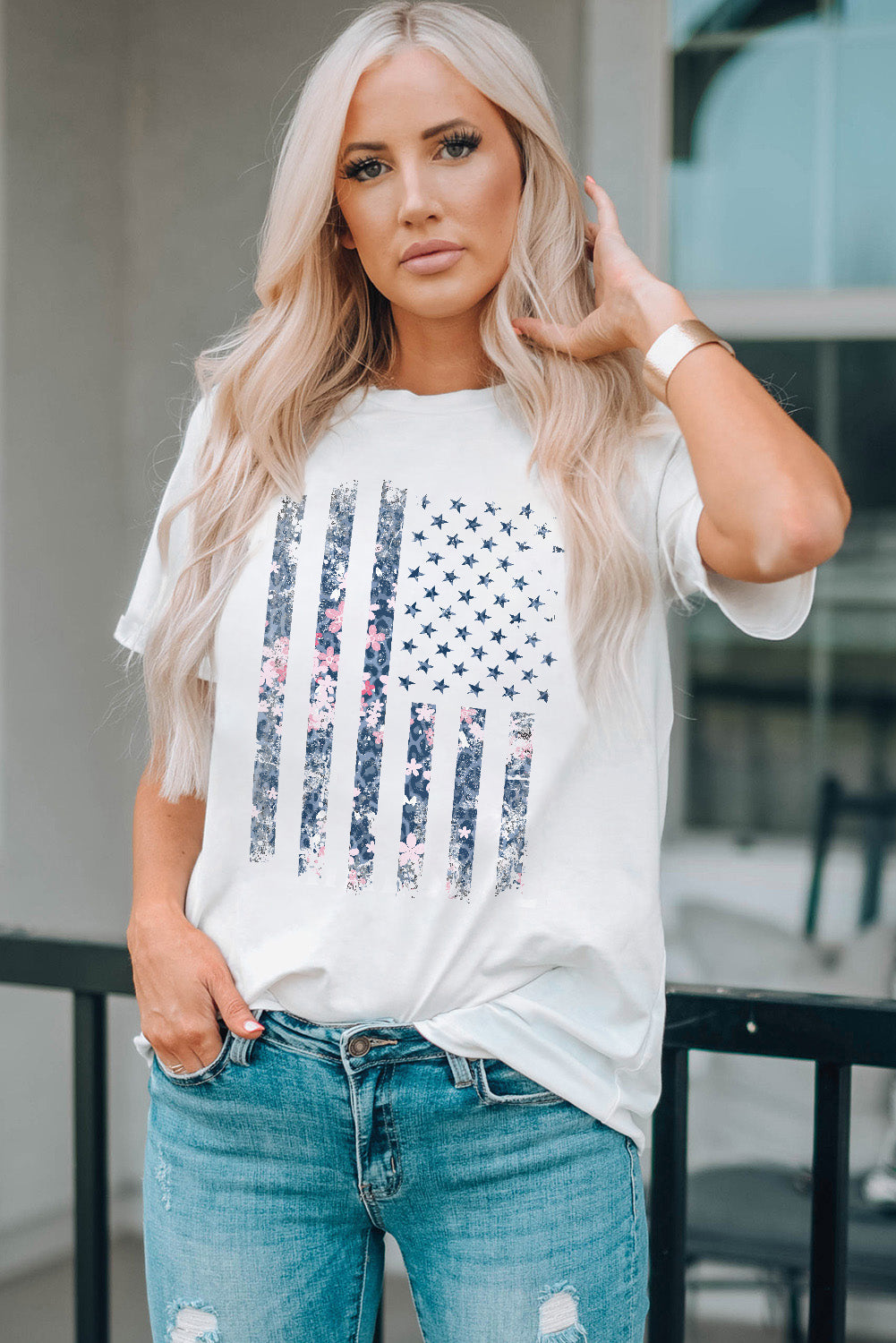 Stars and Stripes Graphic Tee - White / S - T-Shirts - Shirts & Tops - 1 - 2024