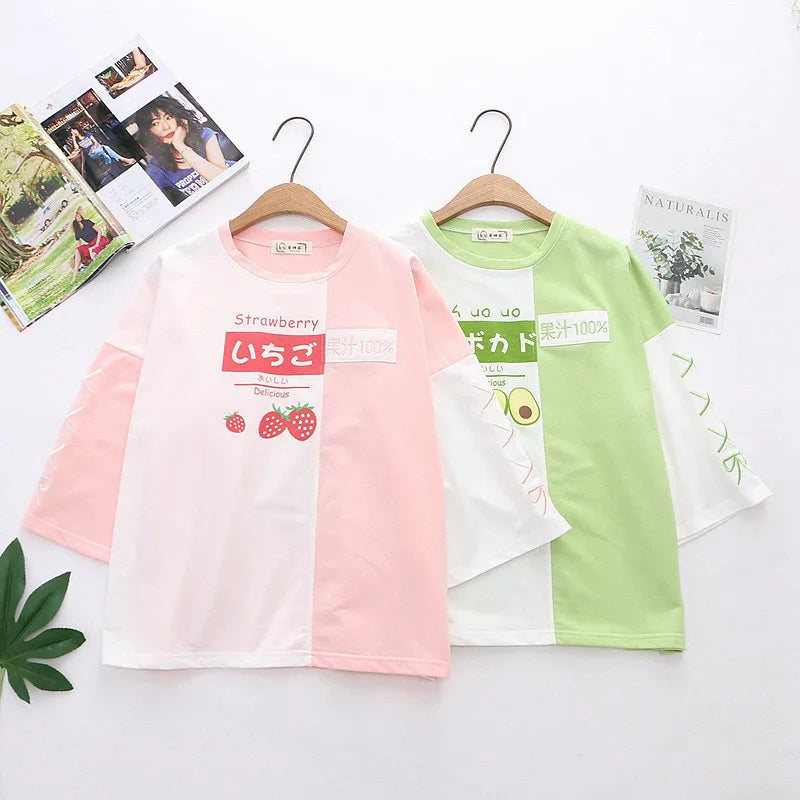 Strawberry Graphic T-Shirt for Women - Kawaii Harajuku Summer Tee - T-Shirts - Shirts & Tops - 6 - 2024
