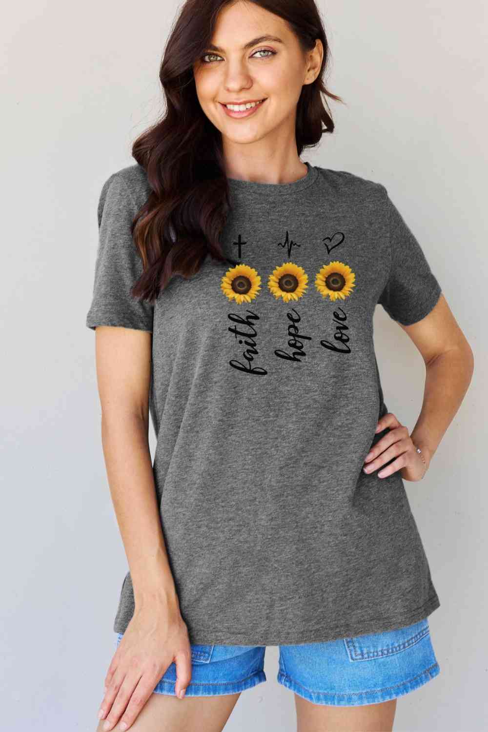 Sunflower Graphic T-Shirt - Charcoal / S - T-Shirts - Shirts & Tops - 9 - 2024