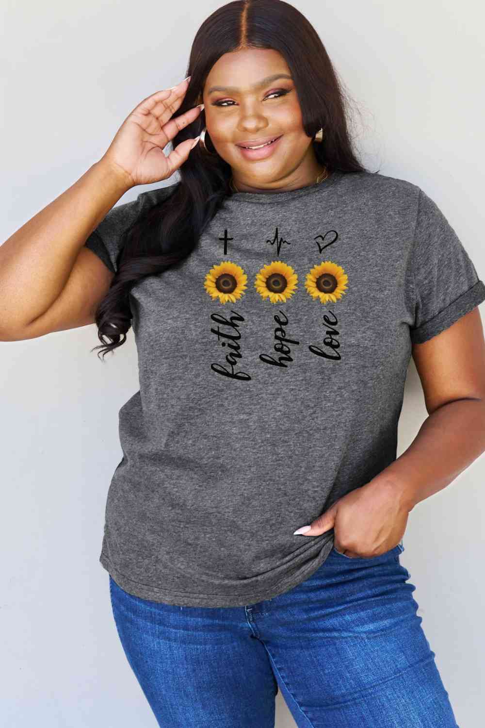 Sunflower Graphic T-Shirt - T-Shirts - Shirts & Tops - 12 - 2024