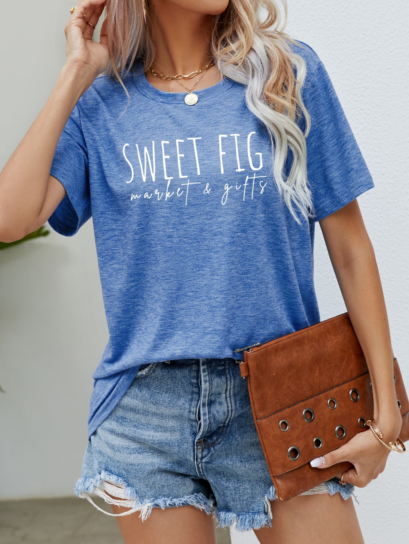 SWEET FIG MARKET & GIFTS Graphic Tee - Blue / S - T-Shirts - Shirts & Tops - 10 - 2024