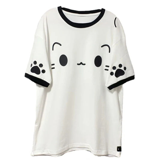 Sweet Patchwork Cartoon Tee – Japanese Y2K Harajuku Loose Top - White / S - T-Shirts - T-Shirts - 7 - 2024