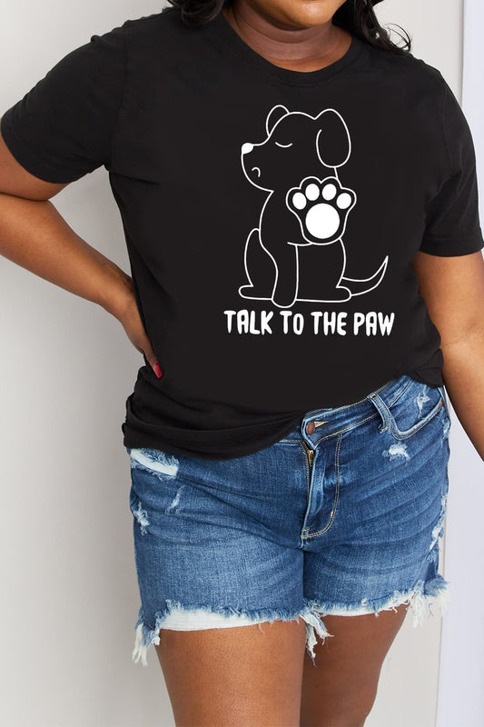 TALK TO THE PAW Graphic Cotton Tee - Black / S - T-Shirts - Shirts & Tops - 1 - 2024