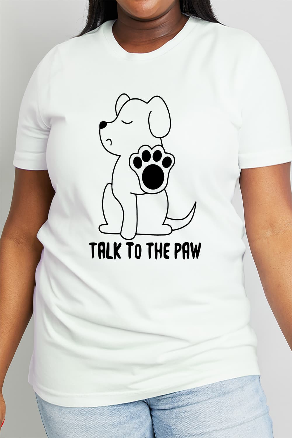 TALK TO THE PAW Graphic Cotton Tee - White / S - T-Shirts - Shirts & Tops - 4 - 2024