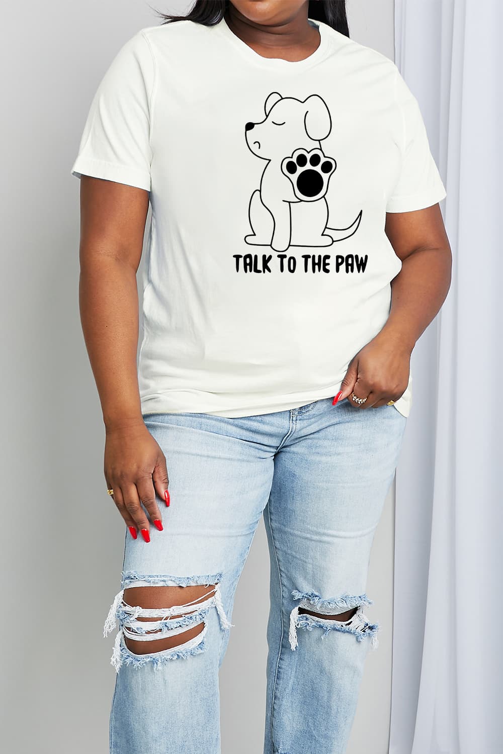 TALK TO THE PAW Graphic Cotton Tee - T-Shirts - Shirts & Tops - 5 - 2024