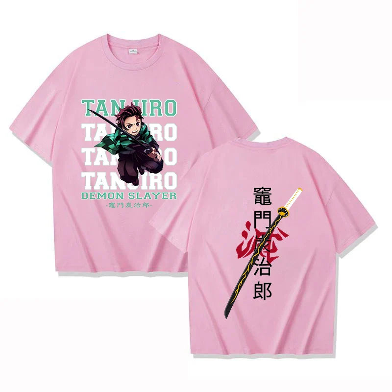 Tanjiro Demon Slayer Oversized Tee - Pink / XS - T-Shirts - T-Shirts - 8 - 2024