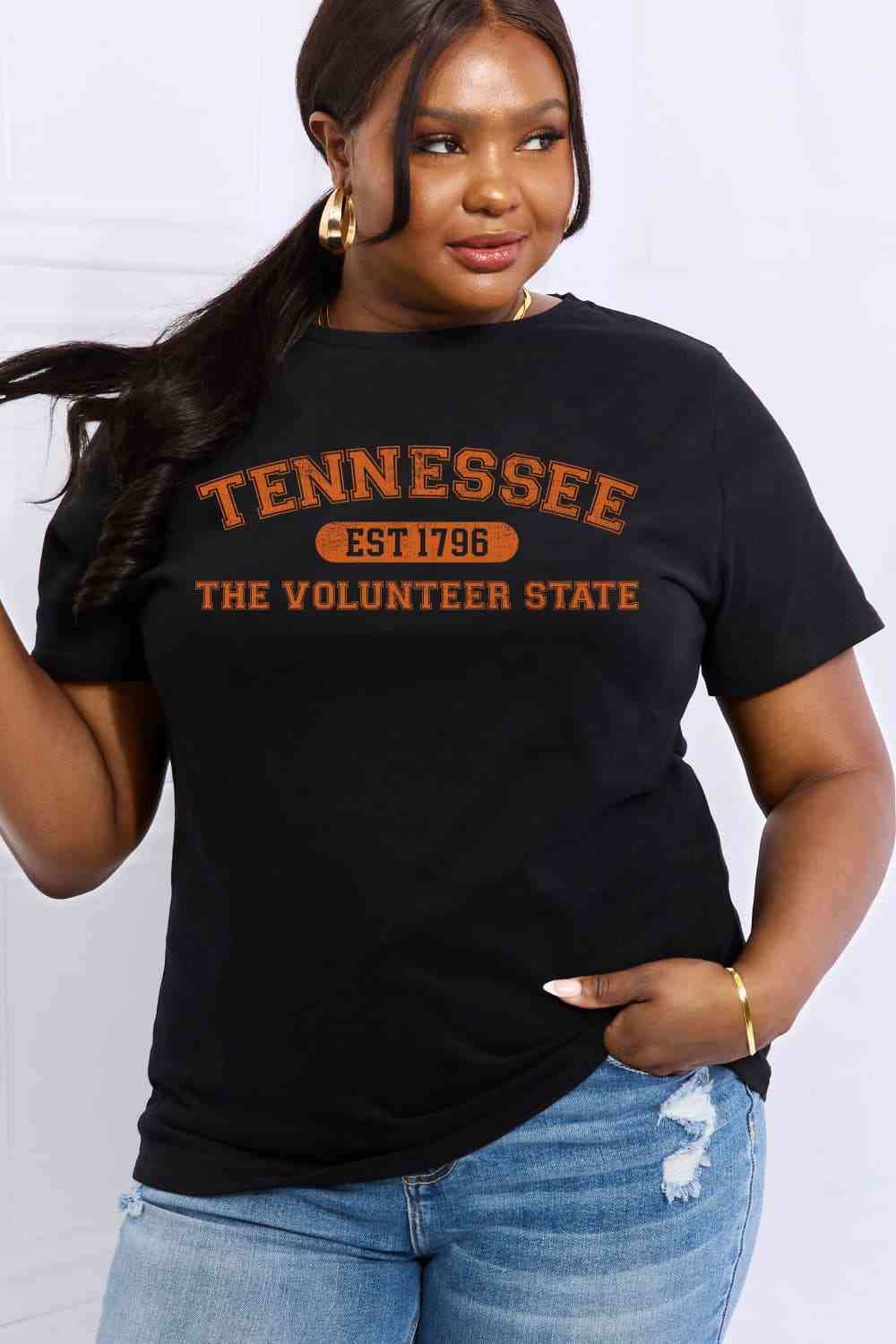 TENNESSEE EST 1796 THE VOLUNTEER STATE Graphic Cotton Tee - T-Shirts - Shirts & Tops - 4 - 2024