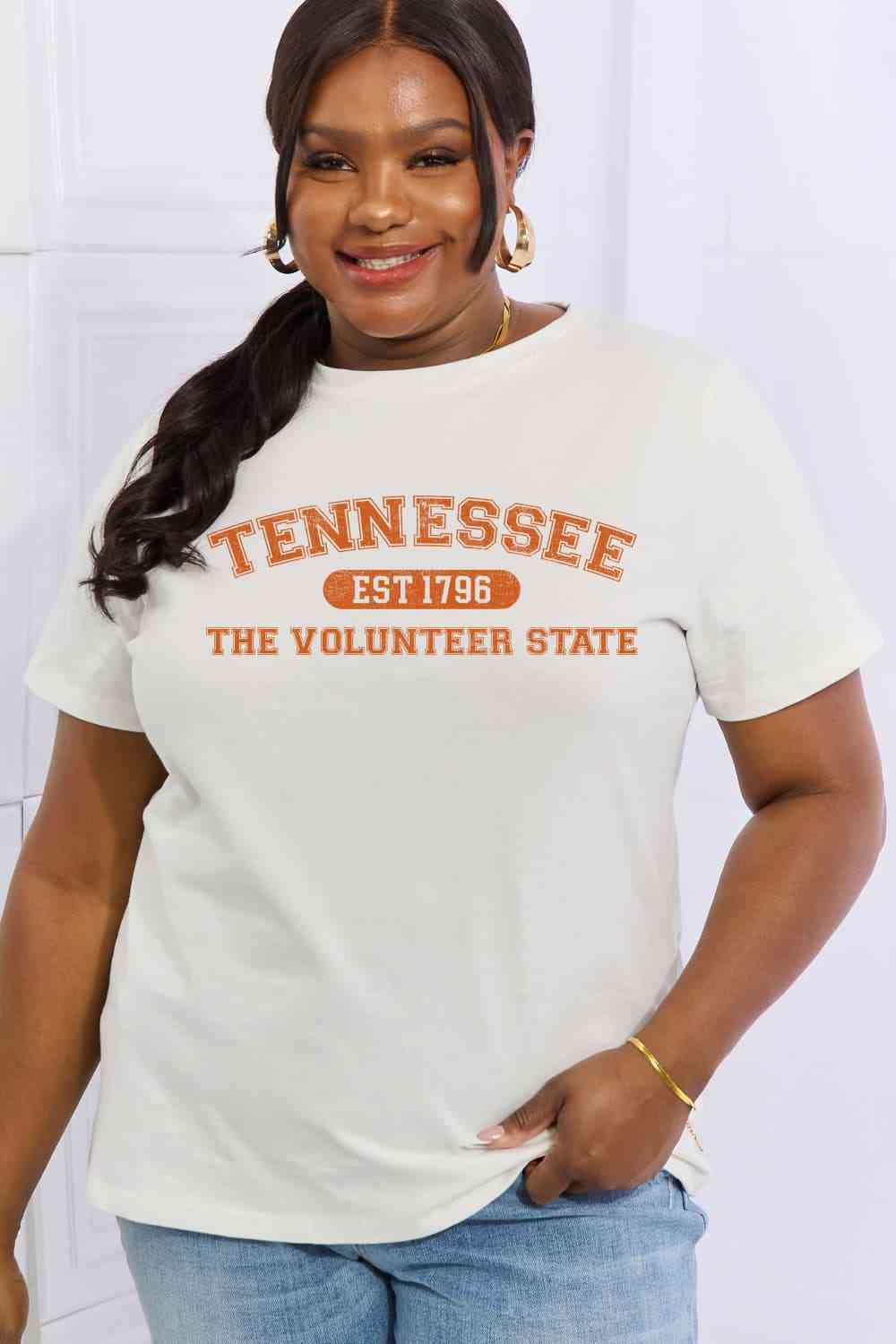 TENNESSEE EST 1796 THE VOLUNTEER STATE Graphic Cotton Tee - T-Shirts - Shirts & Tops - 10 - 2024