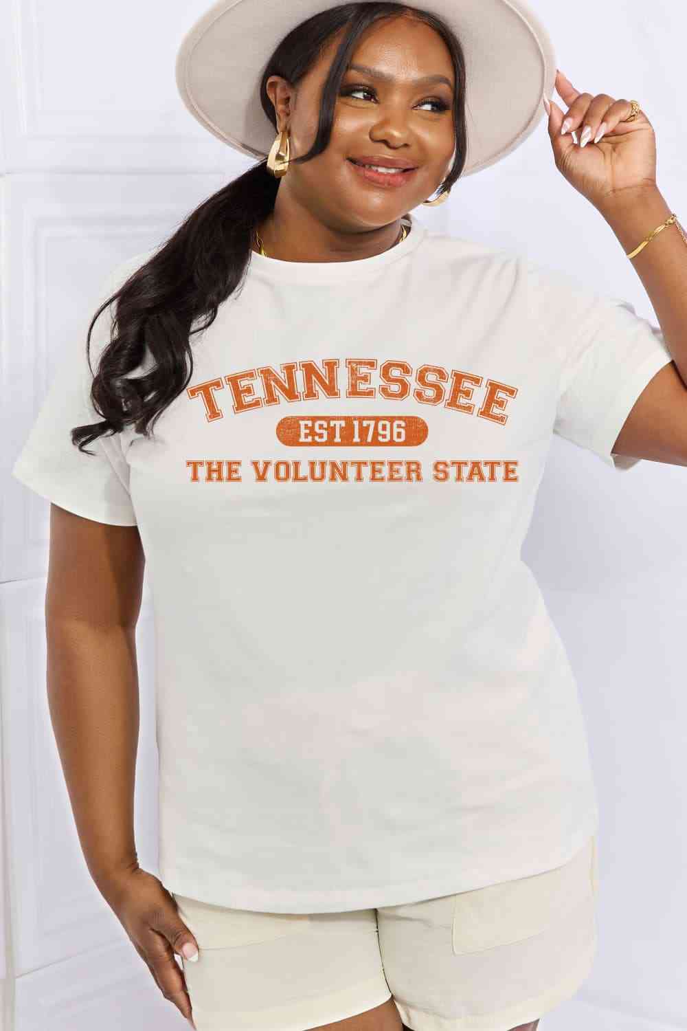 TENNESSEE EST 1796 THE VOLUNTEER STATE Graphic Cotton Tee - T-Shirts - Shirts & Tops - 11 - 2024