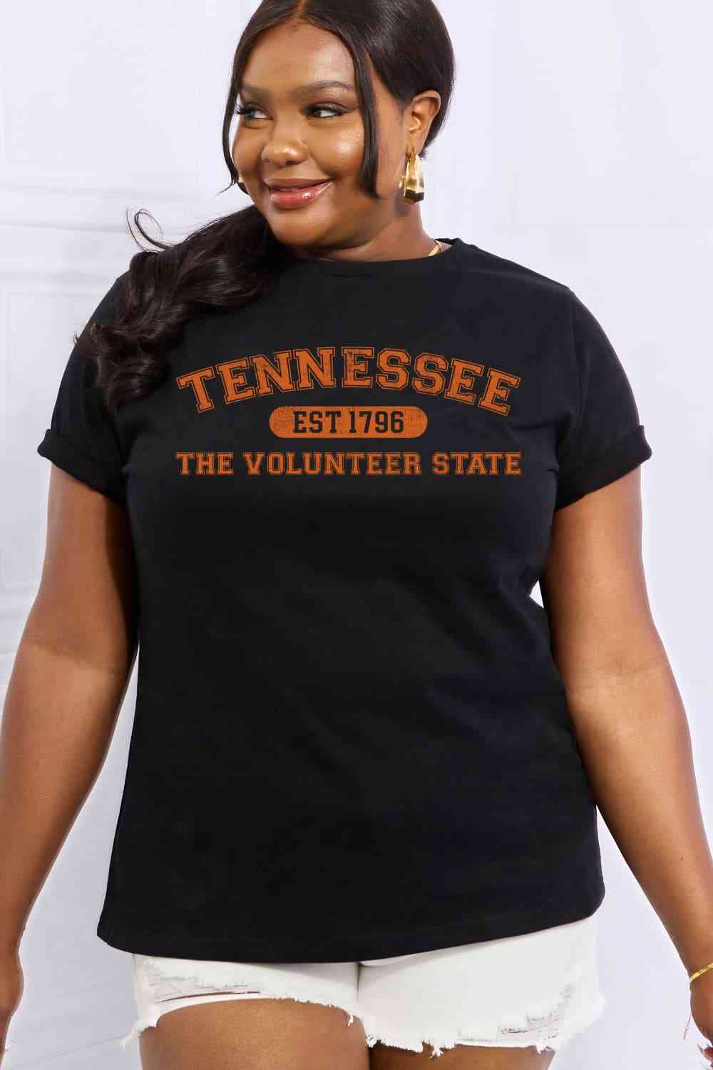 TENNESSEE EST 1796 THE VOLUNTEER STATE Graphic Cotton Tee - T-Shirts - Shirts & Tops - 5 - 2024