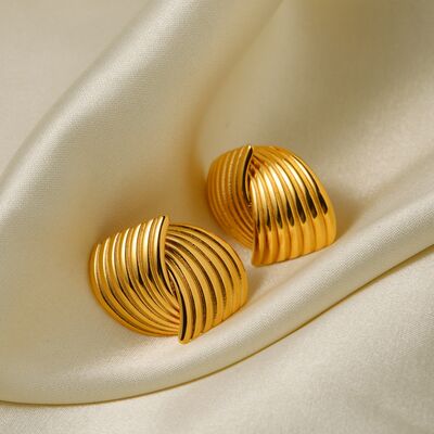 Texture Stainless Steel Stud Earrings - Gold / One Size - T-Shirts - Earrings - 2 - 2024