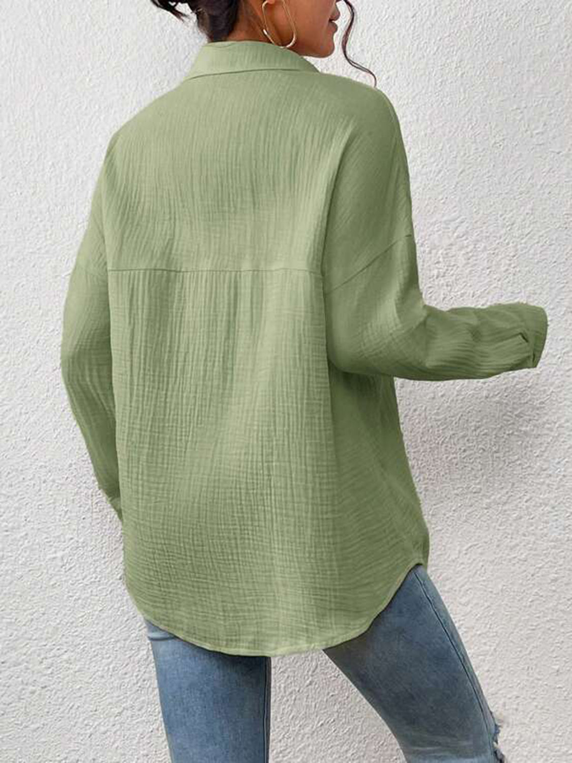Textured Drop Shoulder Shirt Jacket - T-Shirts - Coats & Jackets - 18 - 2024