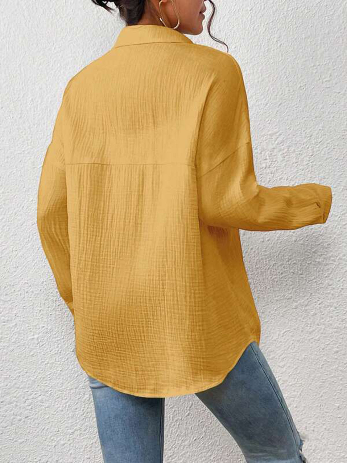 Textured Drop Shoulder Shirt Jacket - T-Shirts - Coats & Jackets - 9 - 2024
