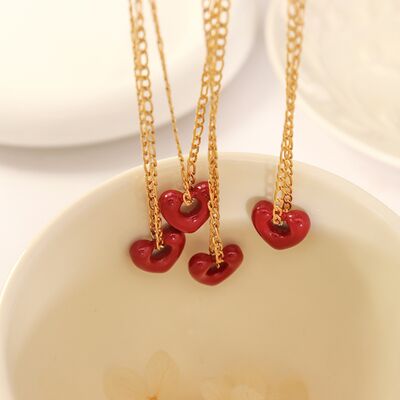 Titanium Steel Heart Pendant Necklace - Gold / One Size - T-Shirts - Necklaces - 3 - 2024