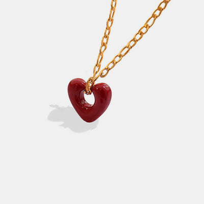 Titanium Steel Heart Pendant Necklace - Gold / One Size - T-Shirts - Necklaces - 1 - 2024