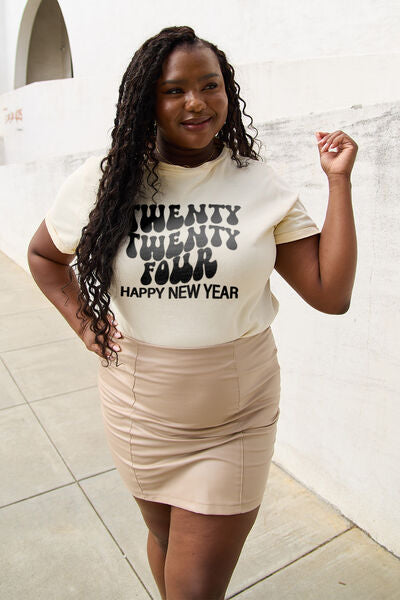 TWENTY TWENTY FOUR HAPPY NEW YEAR Round Neck T-Shirt - T-Shirts - Shirts & Tops - 10 - 2024