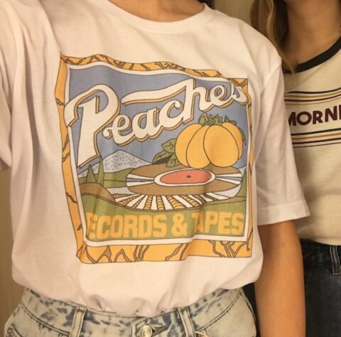 Uni Vintage Peaches Records - White / XL - T-Shirts - Shirts & Tops - 2 - 2024