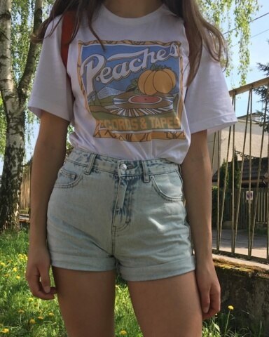 Uni Vintage Peaches Records - T-Shirts - Shirts & Tops - 1 - 2024