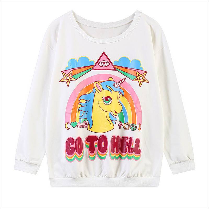 Unicorn Go To Hell Sweatshirt - T-Shirts - Clothing - 5 - 2024