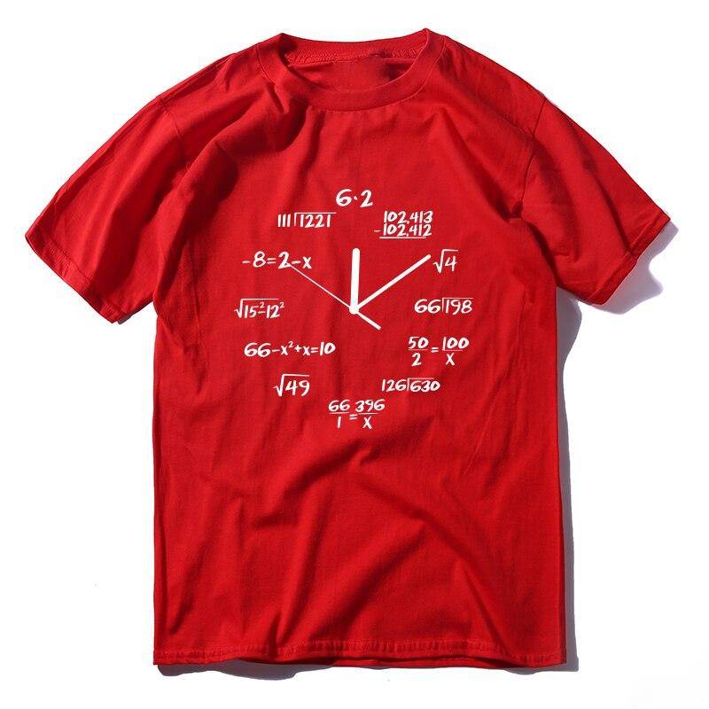 Unisex Math Clock T-Shirt - MA0120A-RED / L - T-Shirts - Shirts & Tops - 24 - 2024