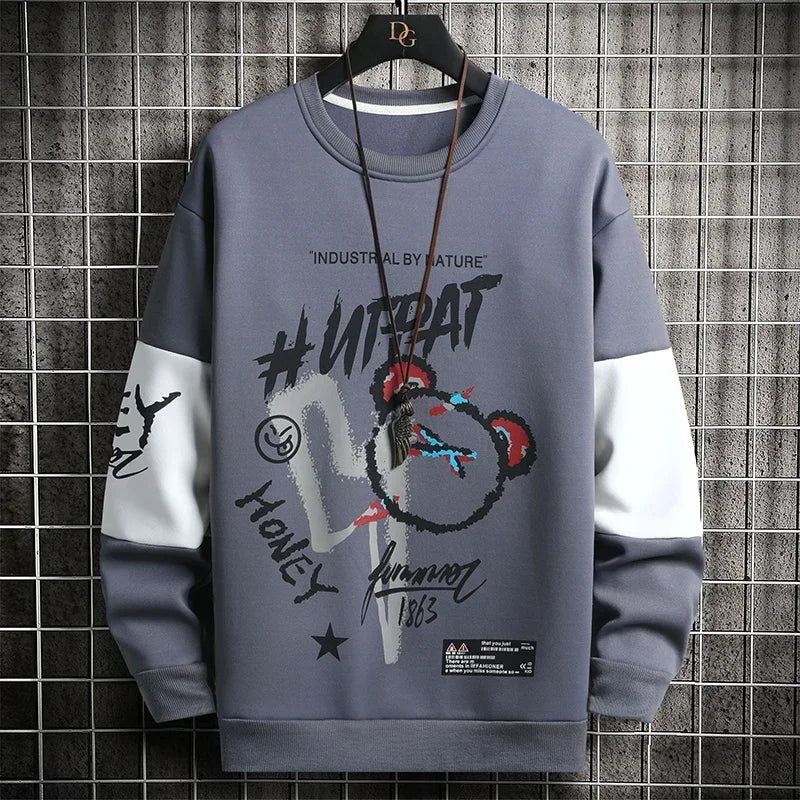 Urban Artistry Sweatshirt – Graffiti Bear Oversized Crewneck - Gray / XL - T-Shirts - Clothing Tops - 3 - 2024