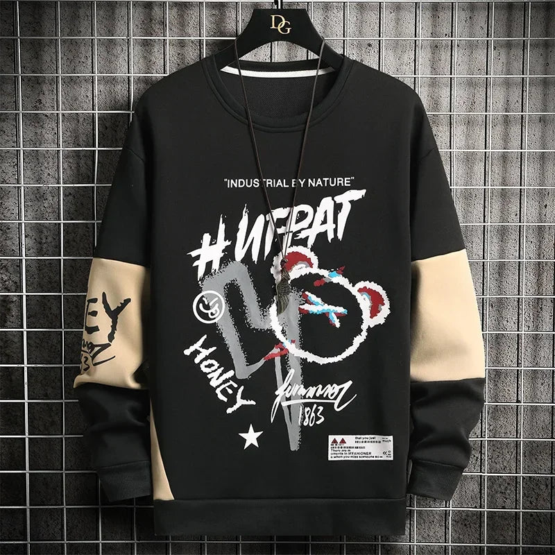 Urban Artistry Sweatshirt – Graffiti Bear Oversized Crewneck - Black / S - T-Shirts - Clothing Tops - 4 - 2024