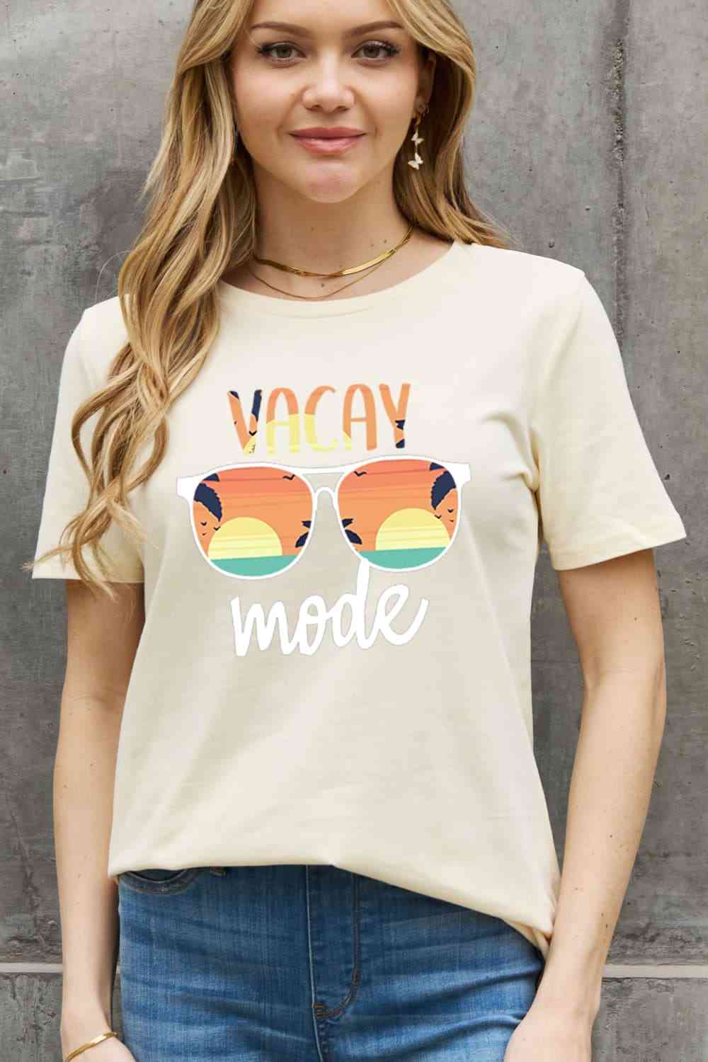 VACAY MODE Graphic Cotton Tee - Ivory / S - T-Shirts - Shirts & Tops - 10 - 2024