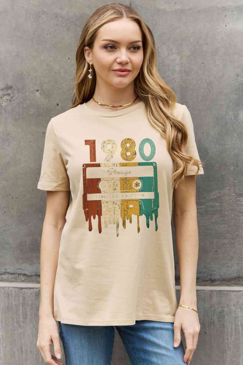 VINTAGE LIMITED EDITION Graphic Cotton Tee - Taupe / S - T-Shirts - Shirts & Tops - 13 - 2024