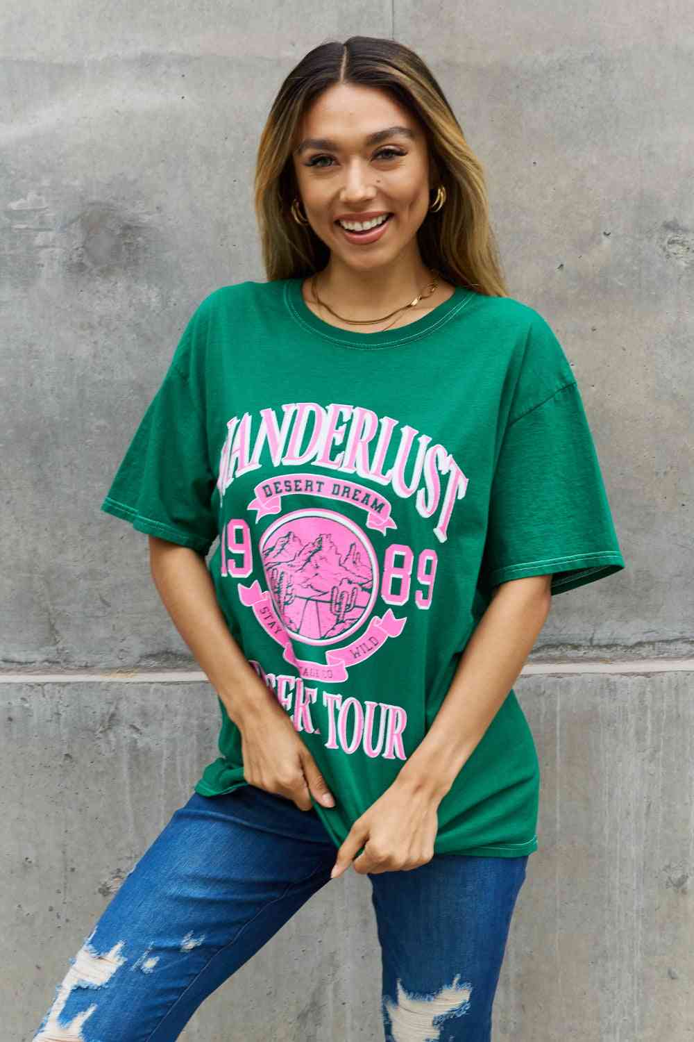 ’Wanderlust’ Graphic T-Shirt - Green / S/M - T-Shirts - Shirts & Tops - 1 - 2024